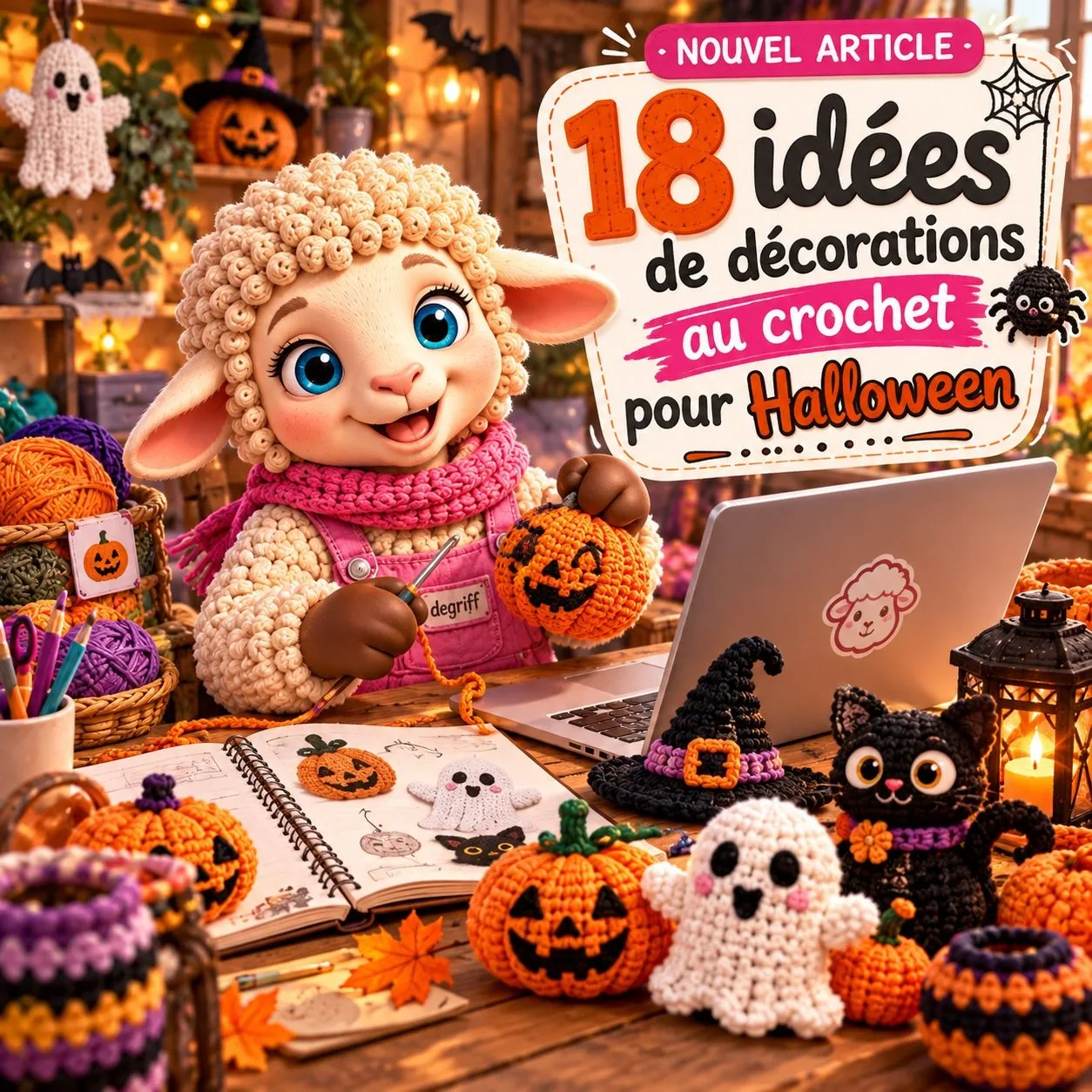 18 idées de décoration Halloween au crochet dans un style vintage